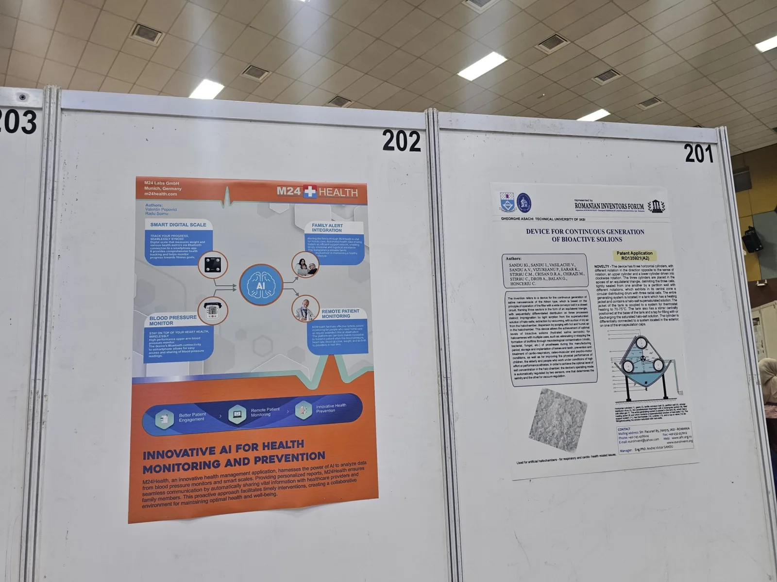 Innovation posters displayed at Pi-ENVEX 2024.