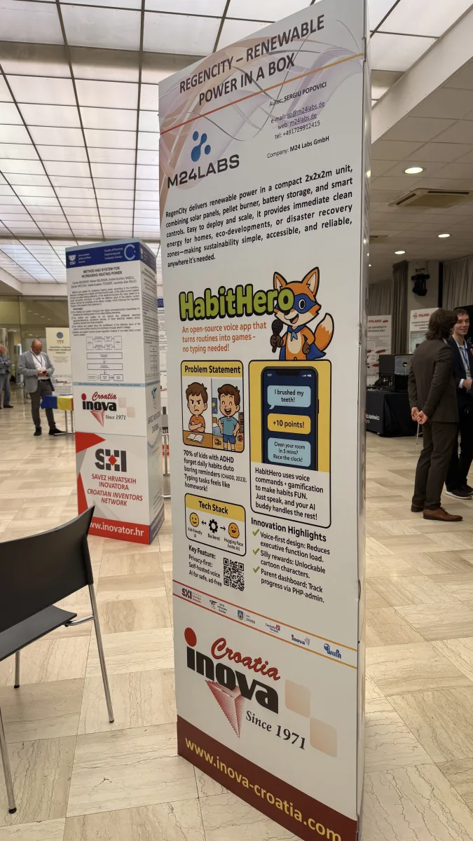 Innovation posters displayed at INOVA 2025.